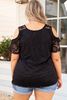 Picture of PLUS SIZE FLORAL LACE COLD SHOULDER TOP